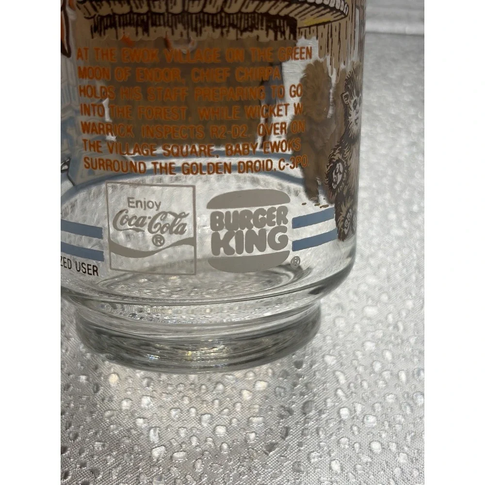 Star Wars Return of the Jedi 1983 Vintage Burger King Drinking Glass C3PO Ewoks